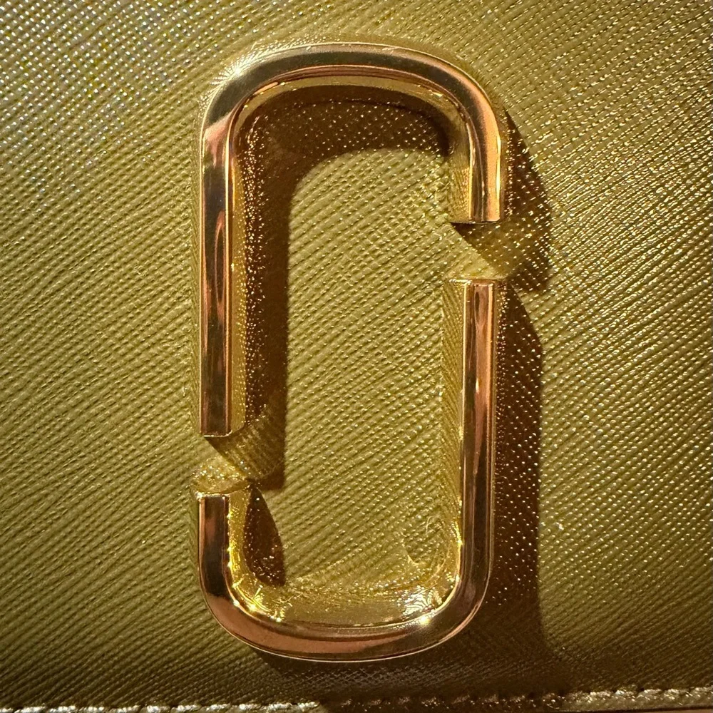 Marc Jacobs Olive Green Leather Card Holder Wallet